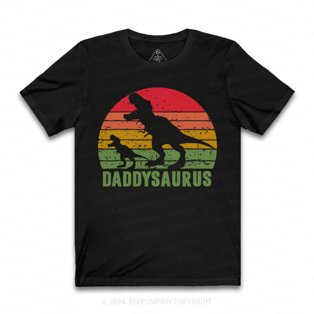 Personalized Daddy Saurus Roaring Dinosaur T-shirt