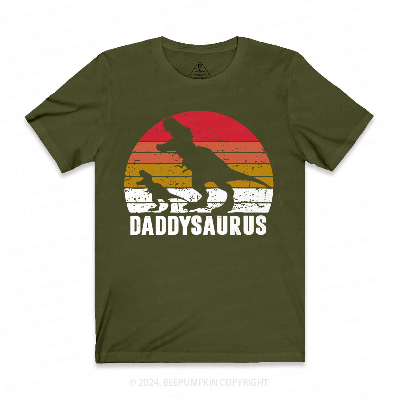 Personalized Daddy Saurus Roaring Dinosaur T-shirt