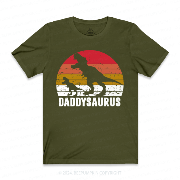 Personalized Daddy Saurus Roaring Dinosaur T-shirt