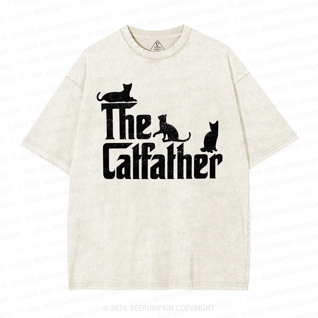 The Original Cat Father Dad Washed T-Shirts 