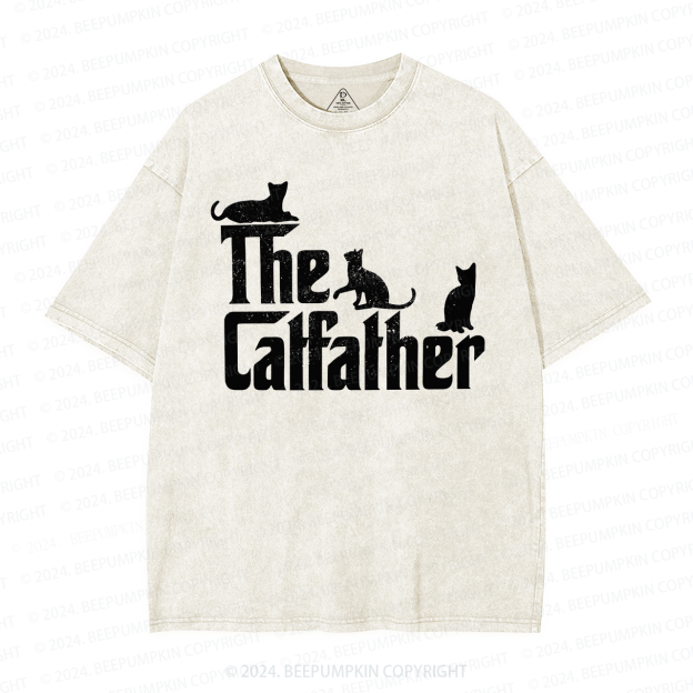 The Original Cat Father Dad Washed T-Shirts 