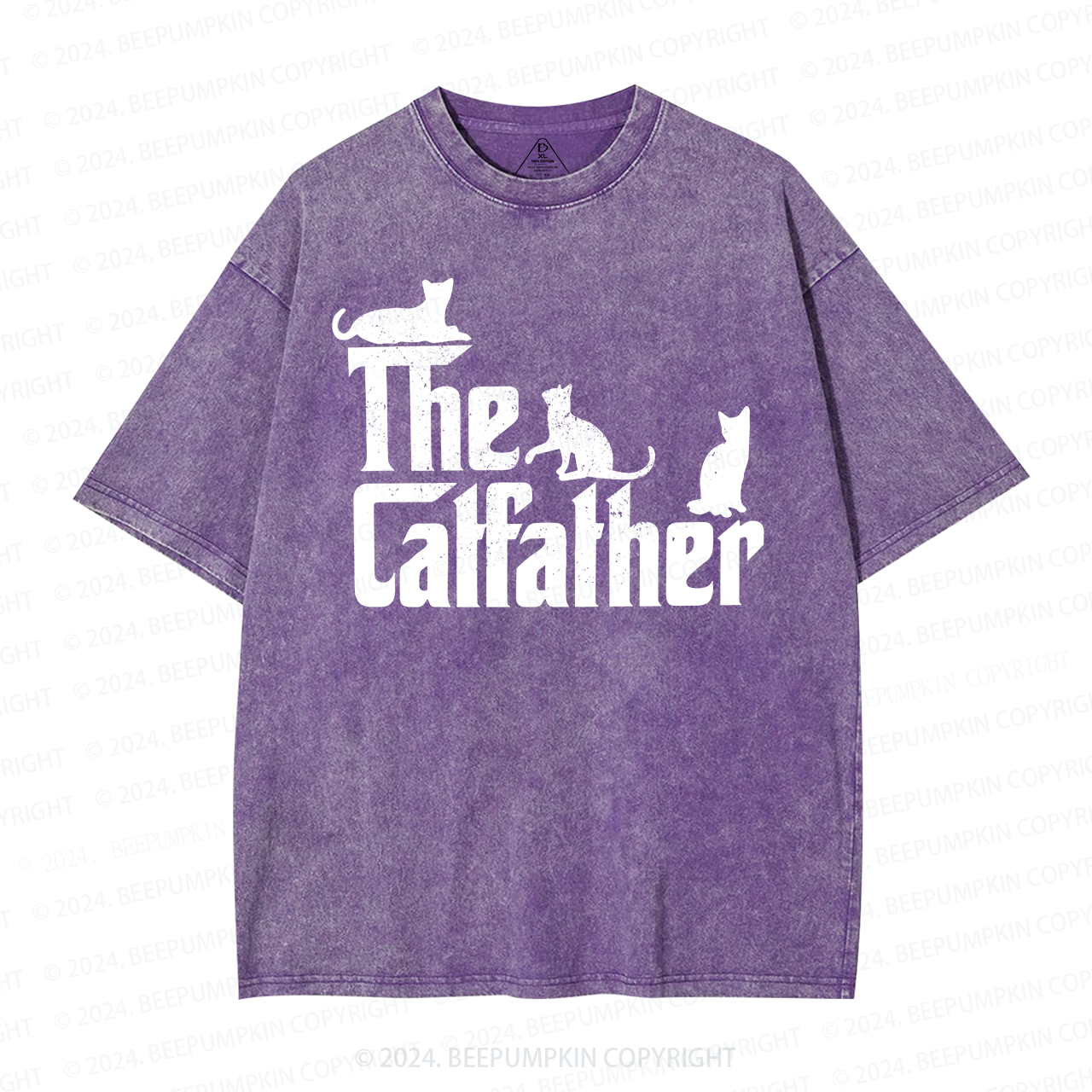 The Original Cat Father Dad Washed T-Shirts 