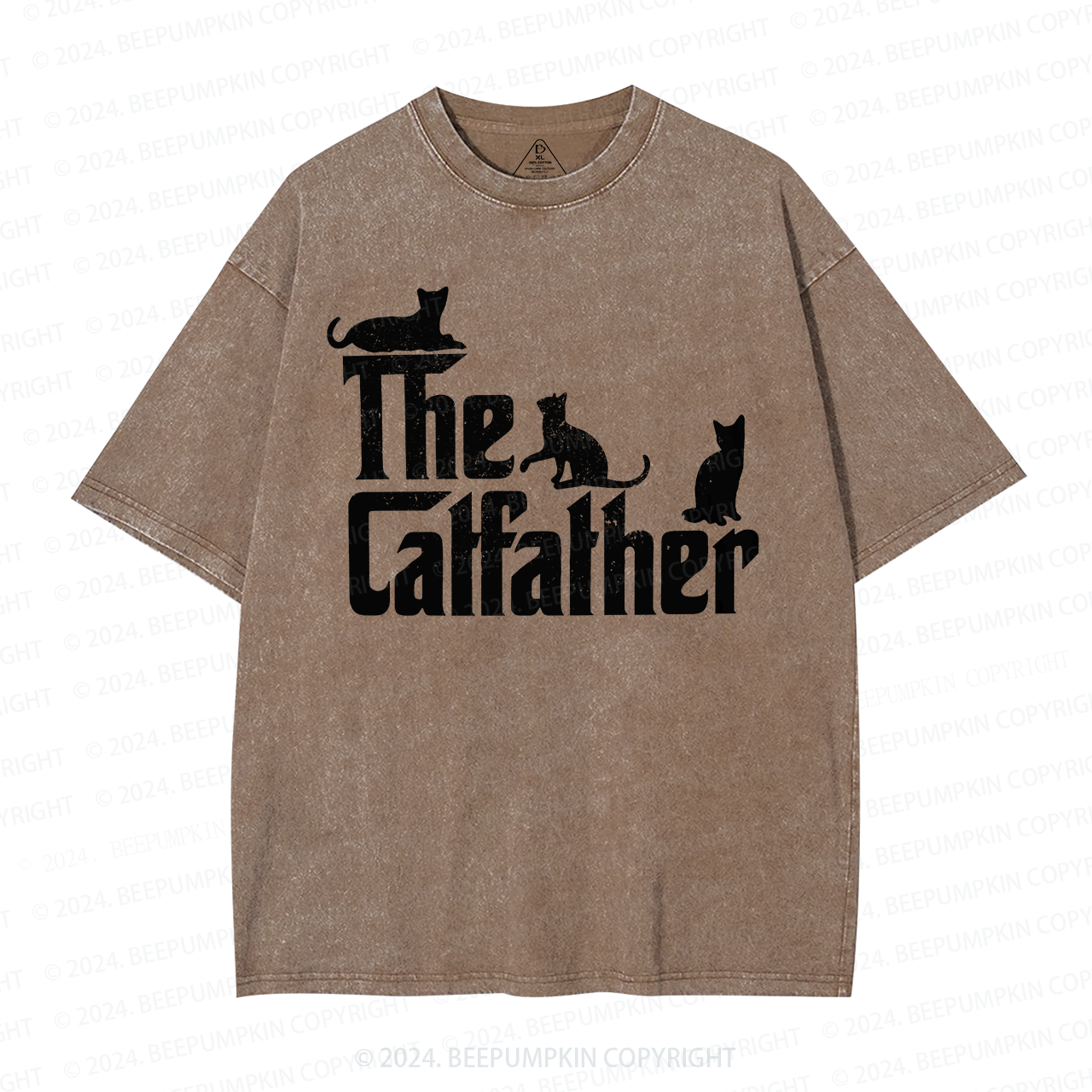 The Original Cat Father Dad Washed T-Shirts 