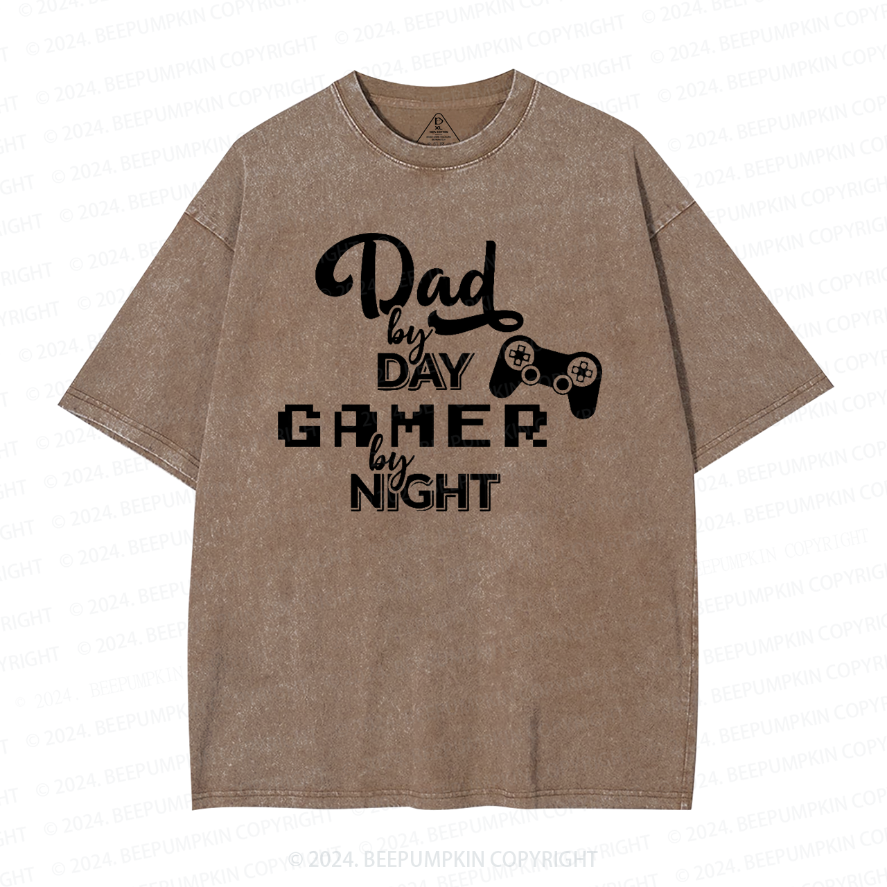 Dad Gamer By Night Washed T-Shirts 