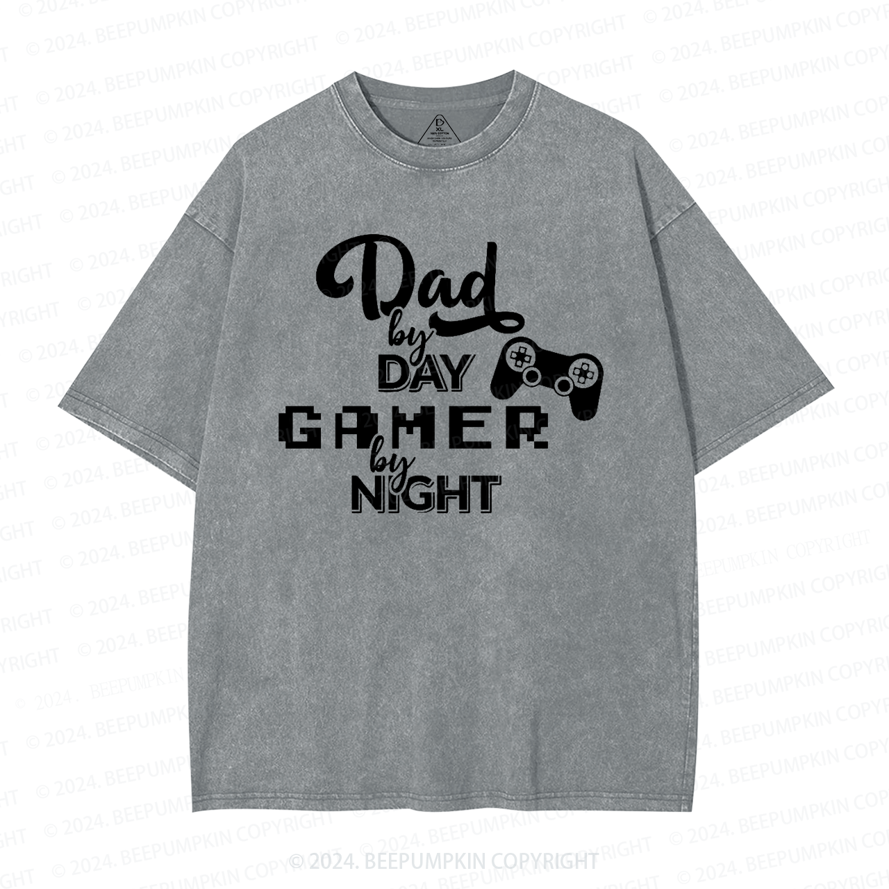 Dad Gamer By Night Washed T-Shirts 