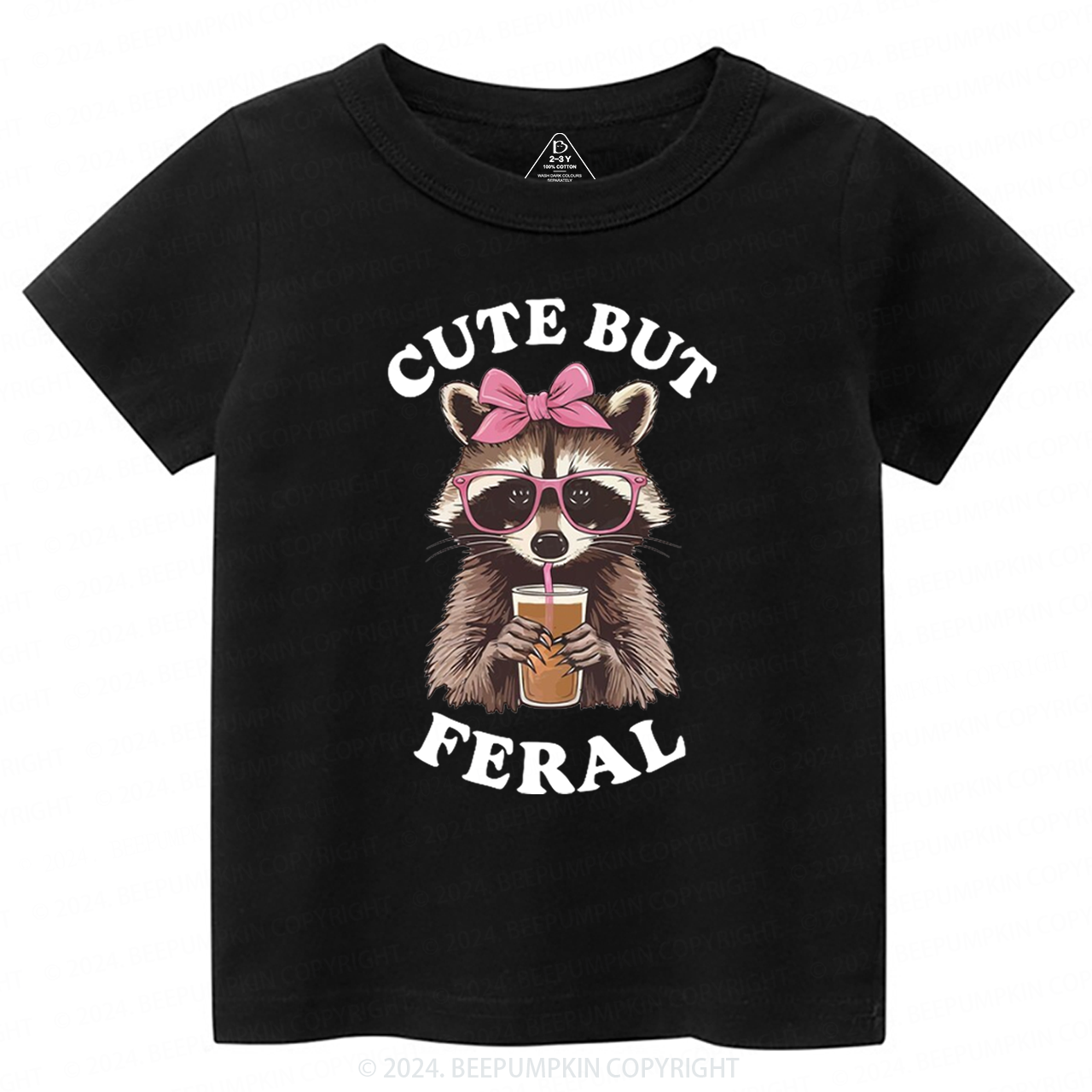Cute But Feral Raccoon Toddler&Kids Tees Beepumpkin 7
