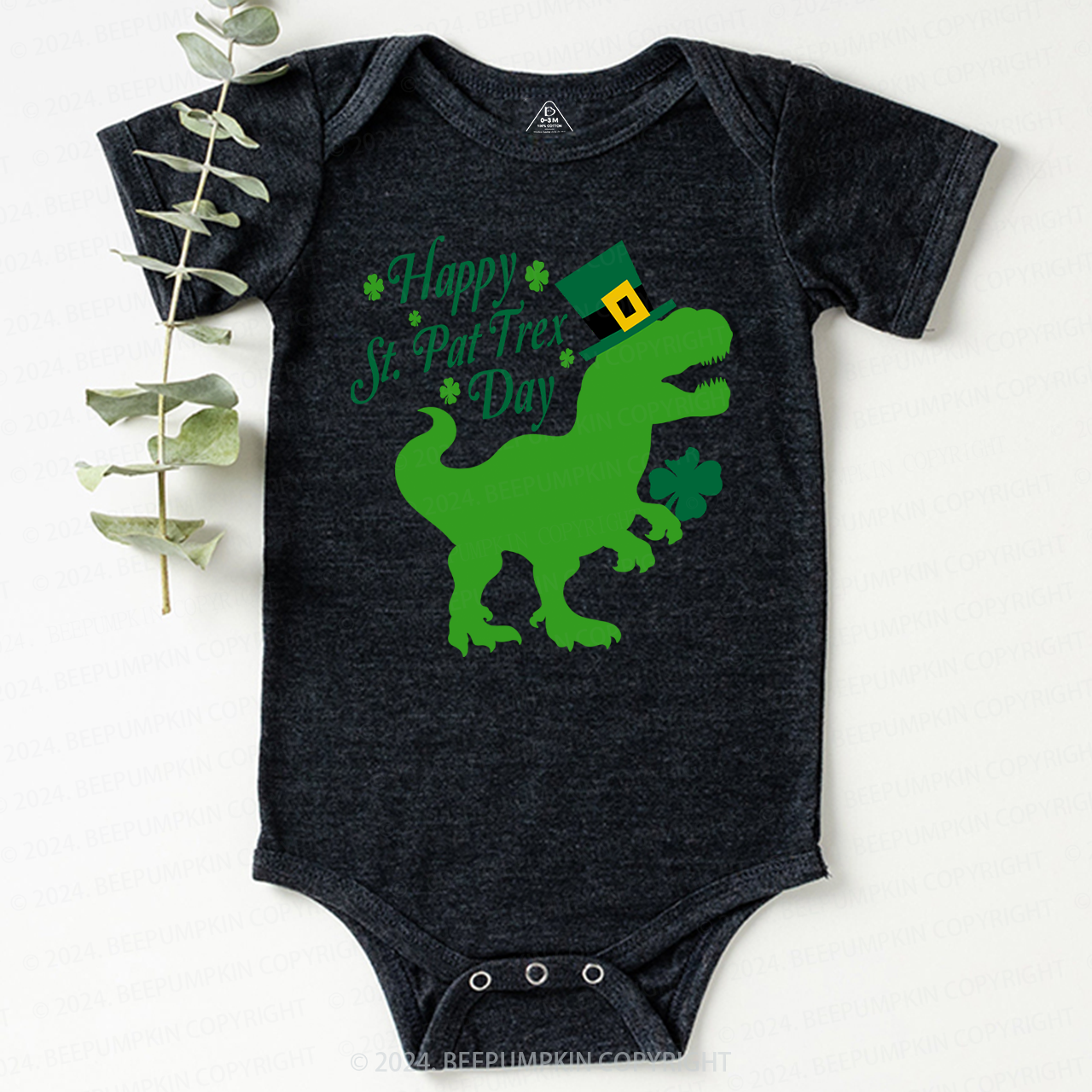 Happy St.Pat Trex Day Baby Bodysuit Beepumpkin