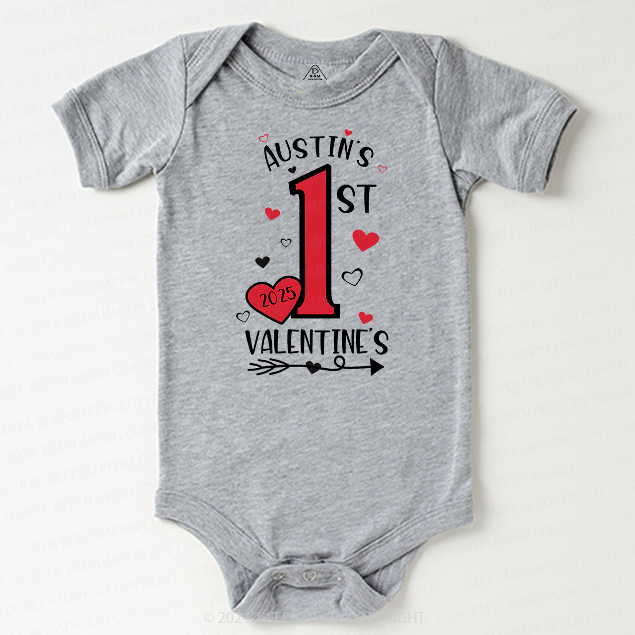 Personalized First Valentine Bodysuit For Baby