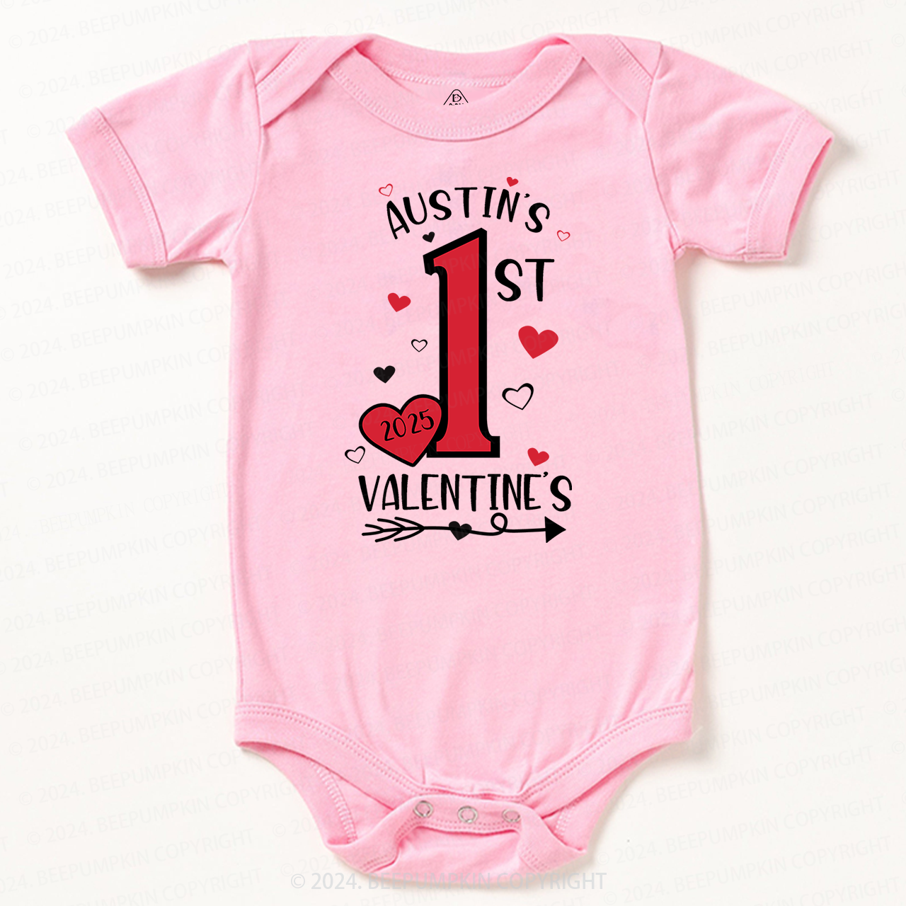 Personalized First Valentine Bodysuit For Baby