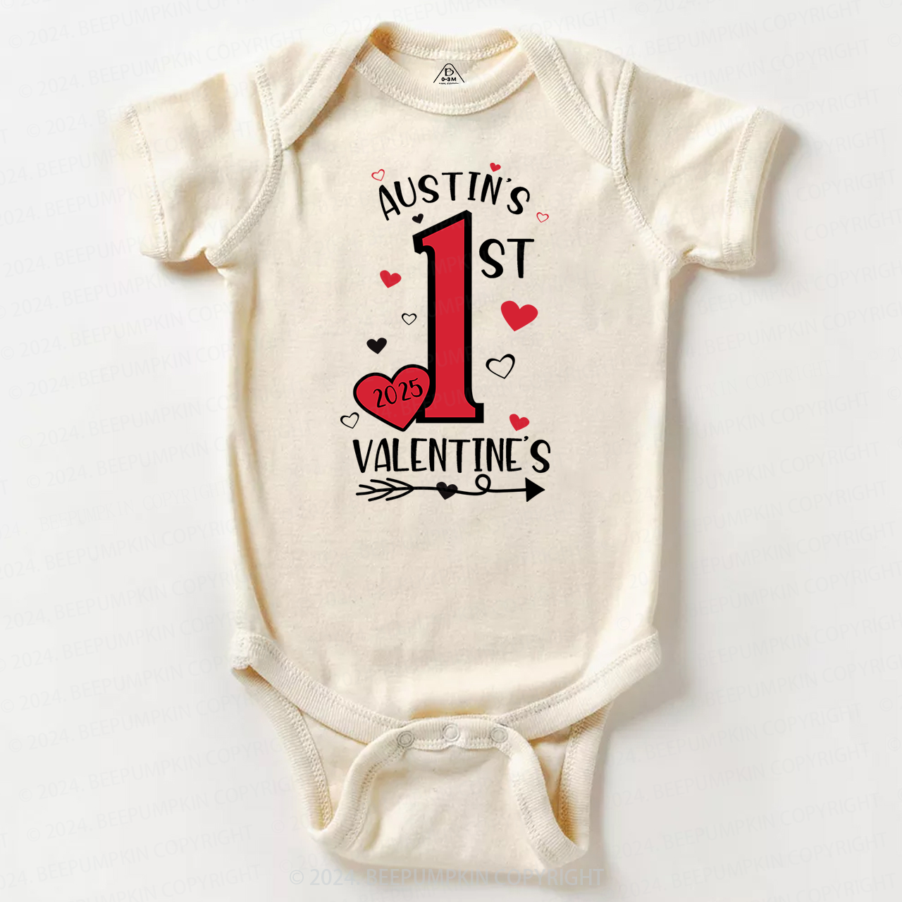 Personalized First Valentine Bodysuit For Baby