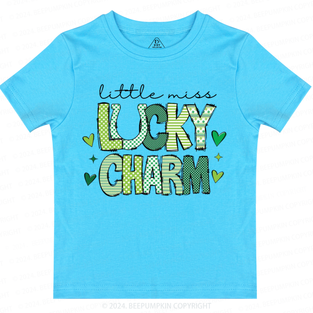 Little Miss Lucky Charm St. Patrick's Day Toddler&Kids Tees Beepumpkin