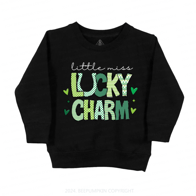 Little Miss Lucky Charm St. Patrick's Day Kids Sweatshirt