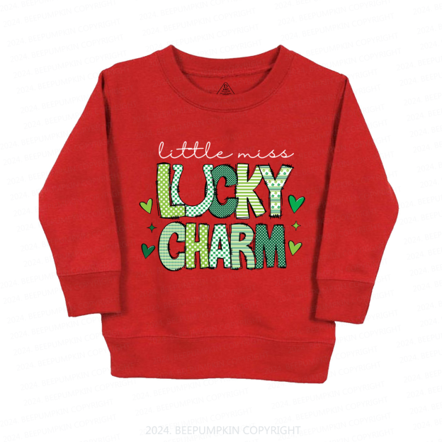 Little Miss Lucky Charm St. Patrick's Day Kids Sweatshirt