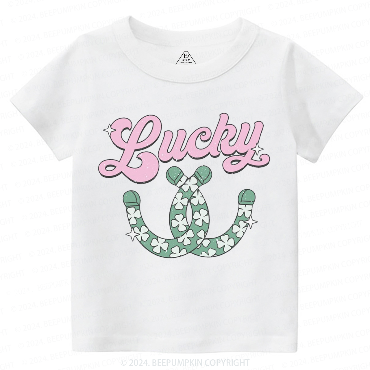 Lucky Western Horseshoes St. Patrick's Day Toddler&Kids Tees Beepumpkin