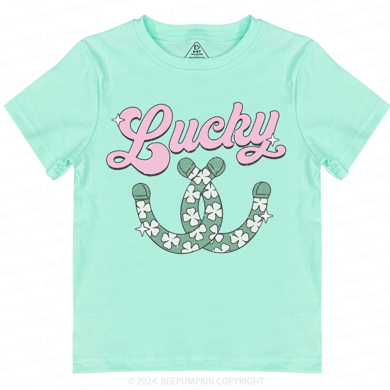 Lucky Western Horseshoes St. Patrick's Day Toddler&Kids Tees Beepumpkin