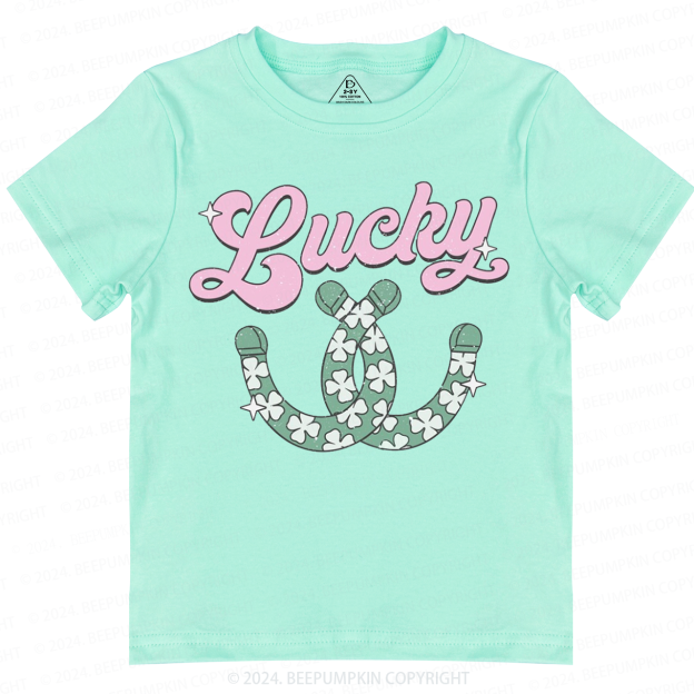 Lucky Western Horseshoes St. Patrick's Day Toddler&Kids Tees Beepumpkin