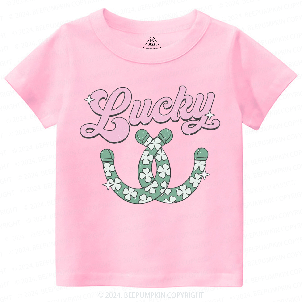 Lucky Western Horseshoes St. Patrick's Day Toddler&Kids Tees Beepumpkin