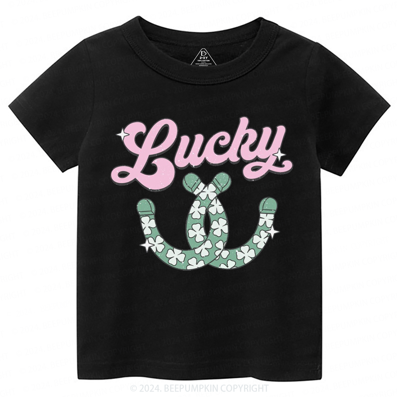 Lucky Western Horseshoes St. Patrick's Day Toddler&Kids Tees Beepumpkin