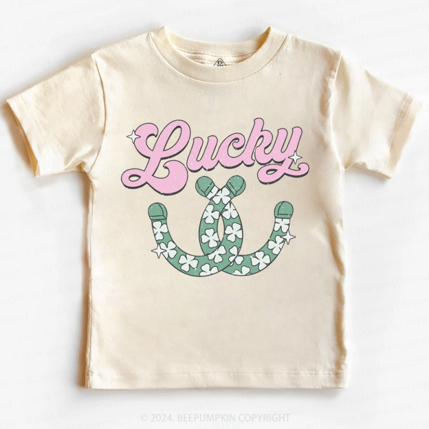 Lucky Western Horseshoes St. Patrick's Day Toddler&Kids Tees Beepumpkin