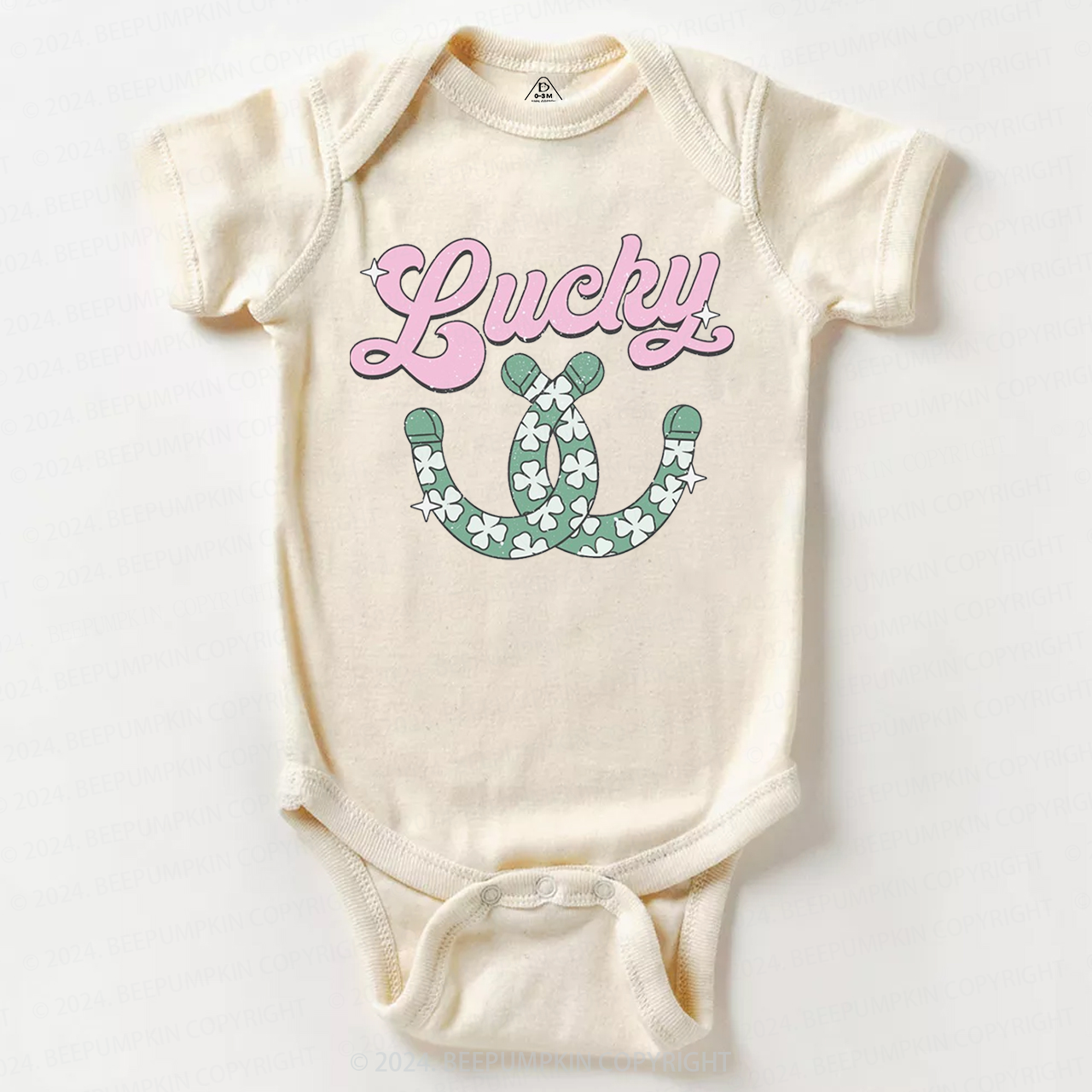 Lucky Western Horseshoes St. Patrick's Day Bodysuit Beepumpkin
