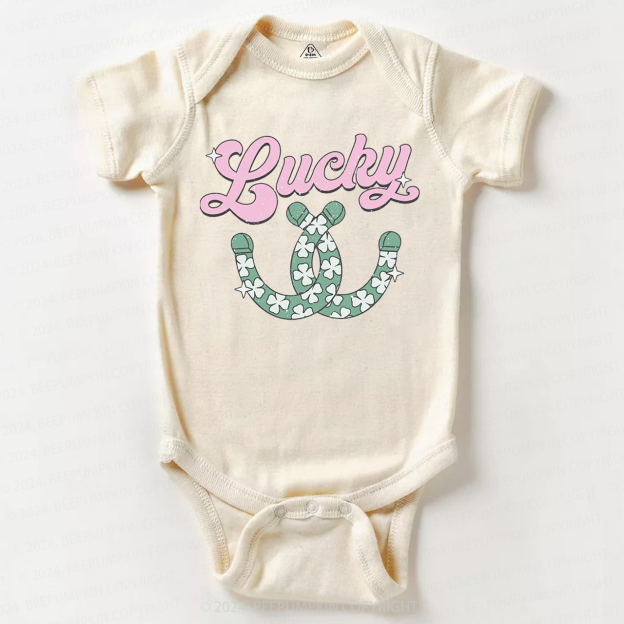 Lucky Western Horseshoes St. Patrick's Day Bodysuit Beepumpkin