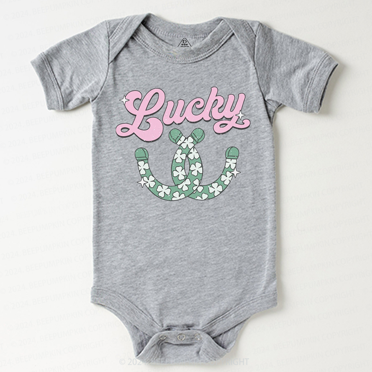 Lucky Western Horseshoes St. Patrick's Day Bodysuit Beepumpkin
