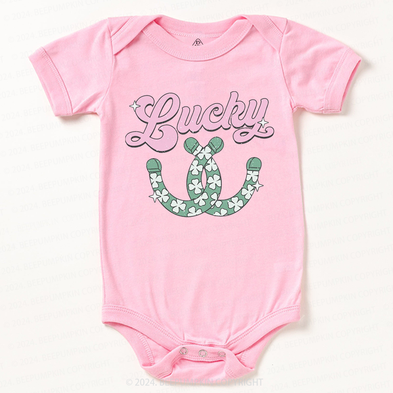 Lucky Western Horseshoes St. Patrick's Day Bodysuit Beepumpkin