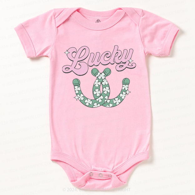 Lucky Western Horseshoes St. Patrick's Day Bodysuit Beepumpkin