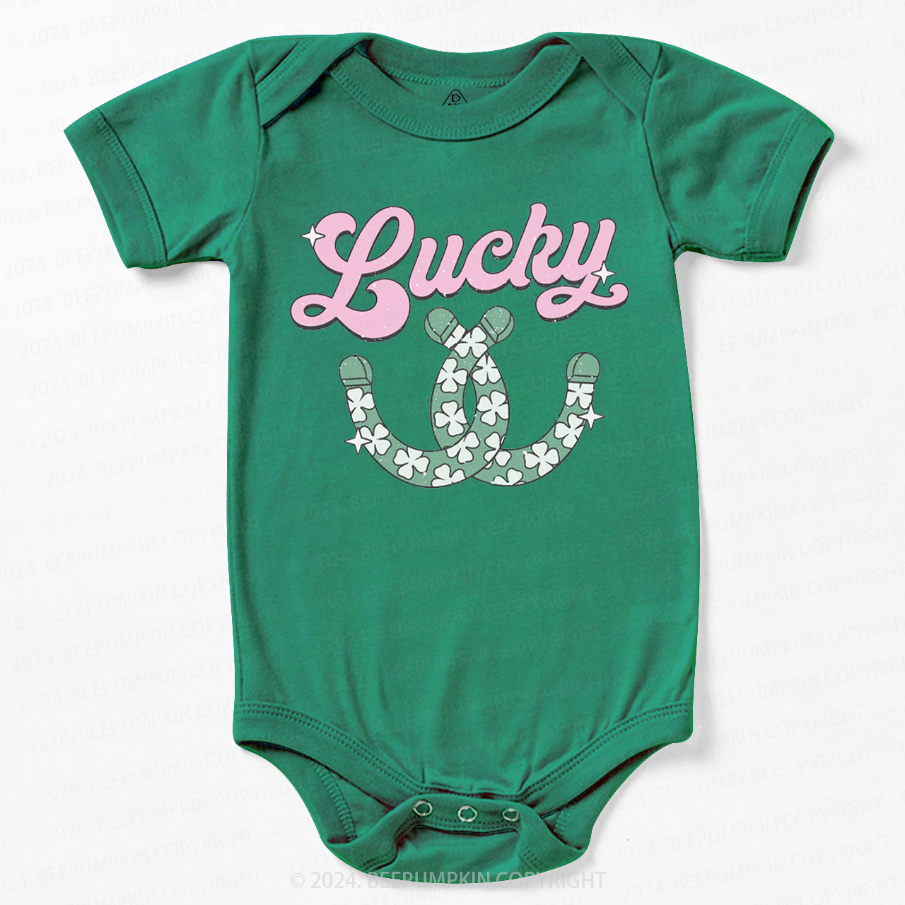 Lucky Western Horseshoes St. Patrick's Day Bodysuit Beepumpkin