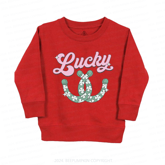 Lucky Western Horseshoes St. Patrick's Day Kids Sweatshirt