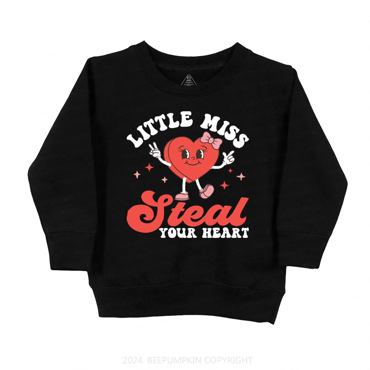 Little Miss Steal Your Heart Valentine Kids Sweatshirt