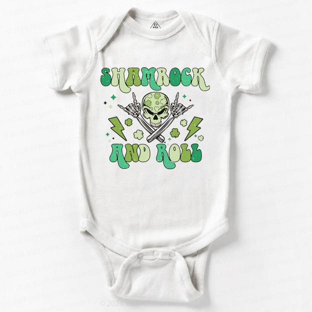 Shamrock And Roll St. Patrick's Day Bodysuit Beepumpkin