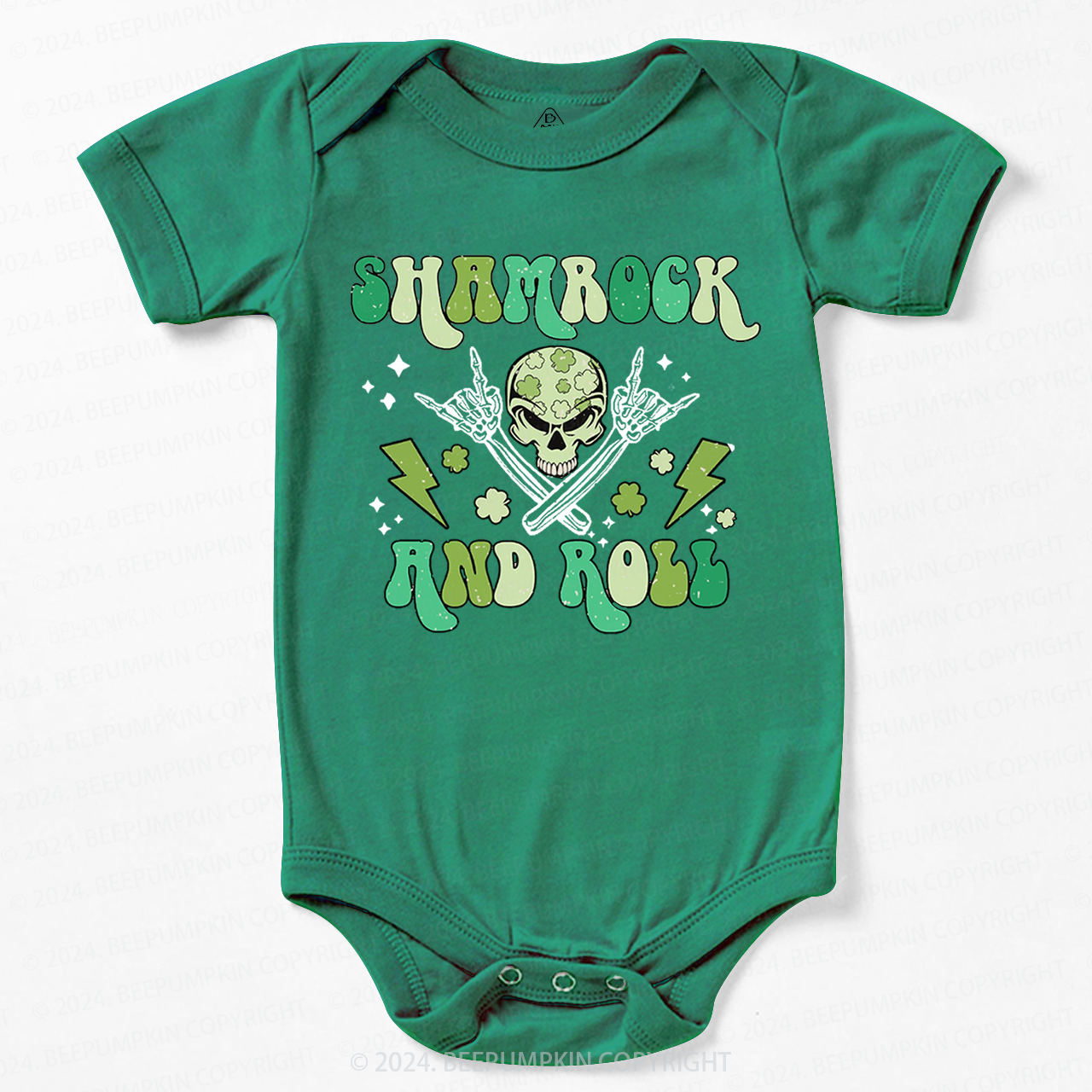 Shamrock And Roll St. Patrick's Day Bodysuit Beepumpkin