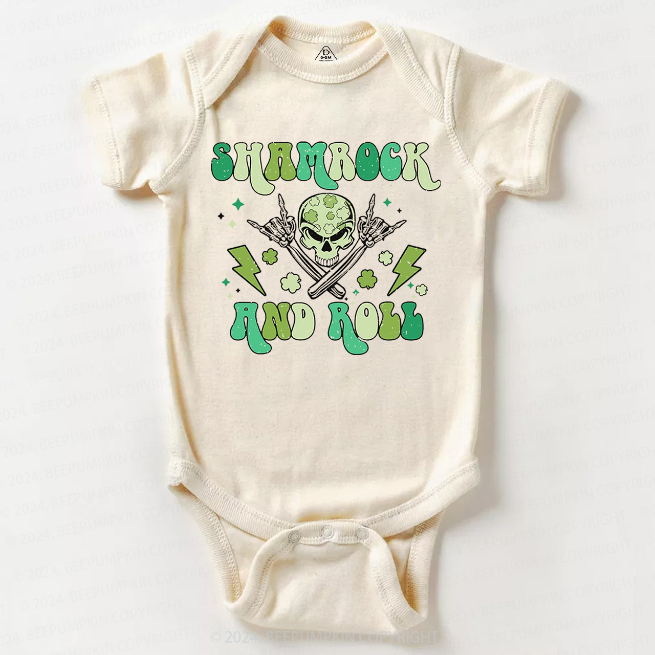 Shamrock And Roll St. Patrick's Day Bodysuit Beepumpkin