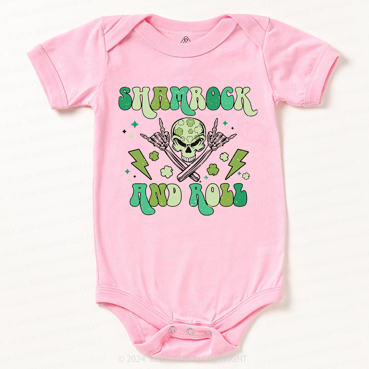 Shamrock And Roll St. Patrick's Day Bodysuit Beepumpkin
