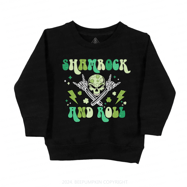 Shamrock And Roll St. Patrick's Day Kids Sweatshirt