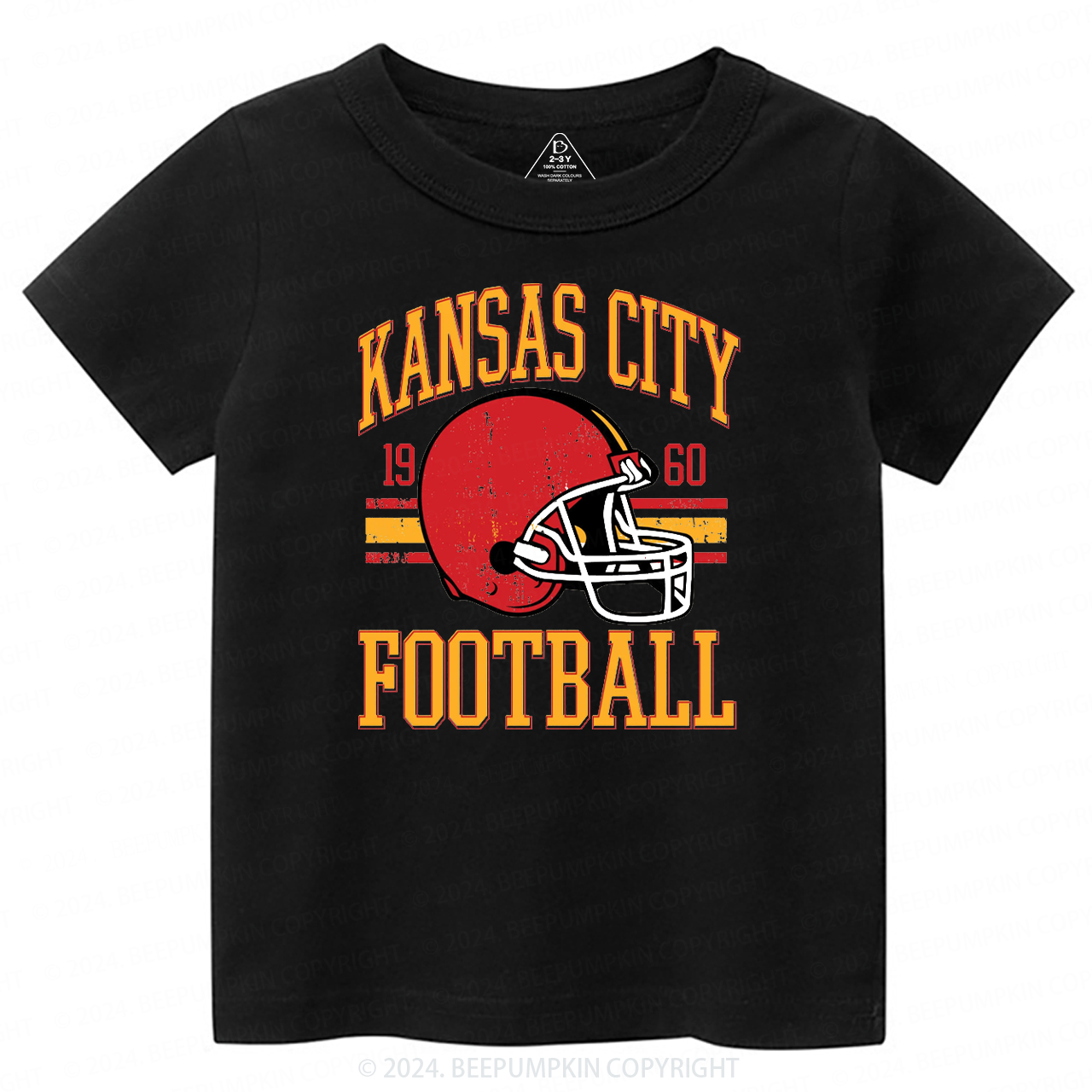 Vintage KC Football Toddler&Kids Tees Beepumpkin