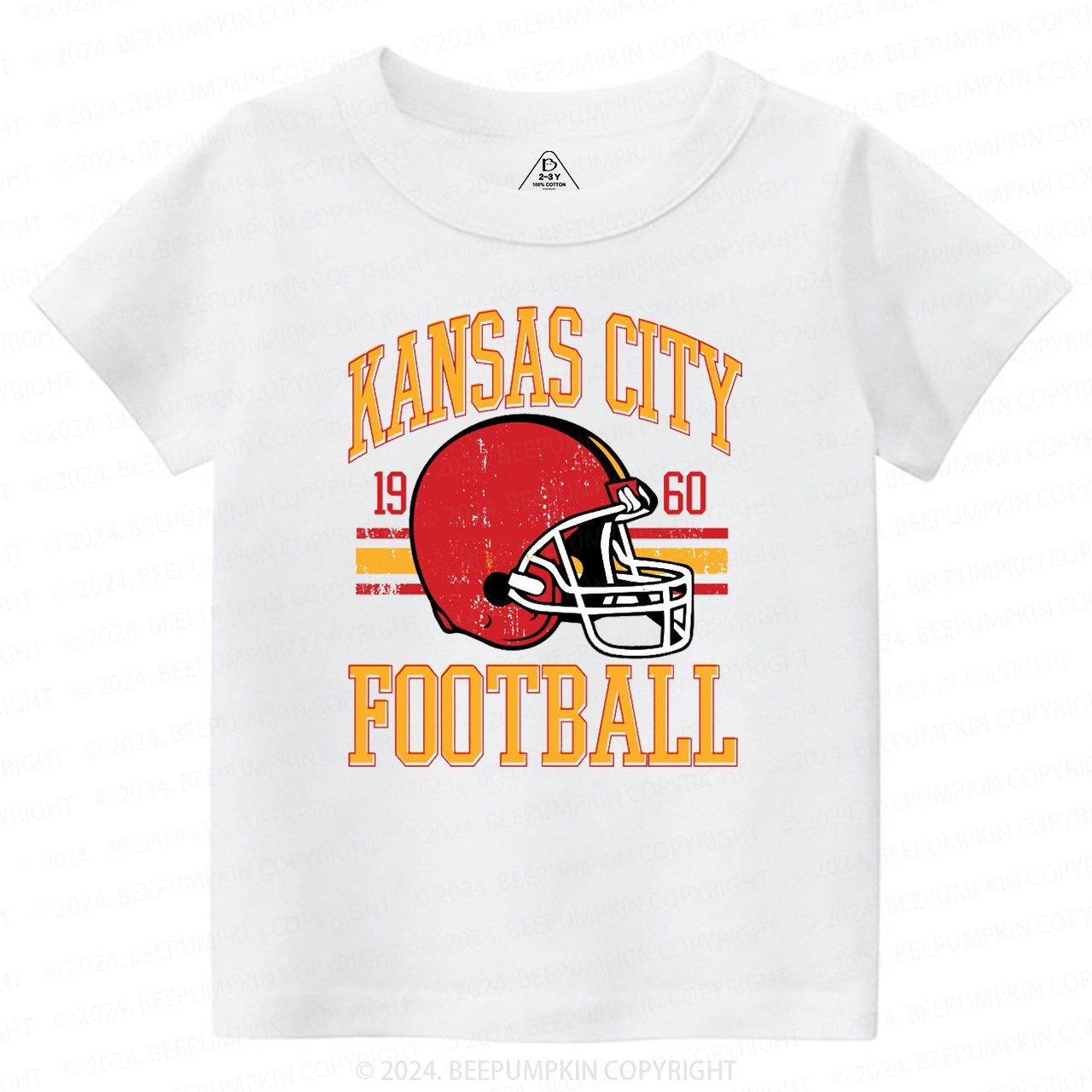Vintage KC Football Toddler&Kids Tees Beepumpkin 