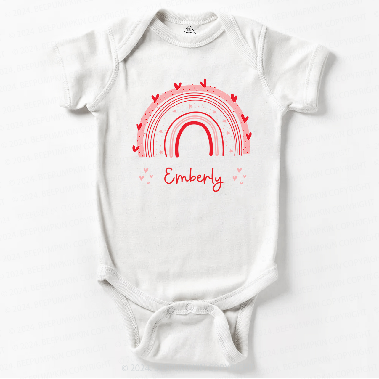 Cute Rainbow Valentine Baby Bodysuit
