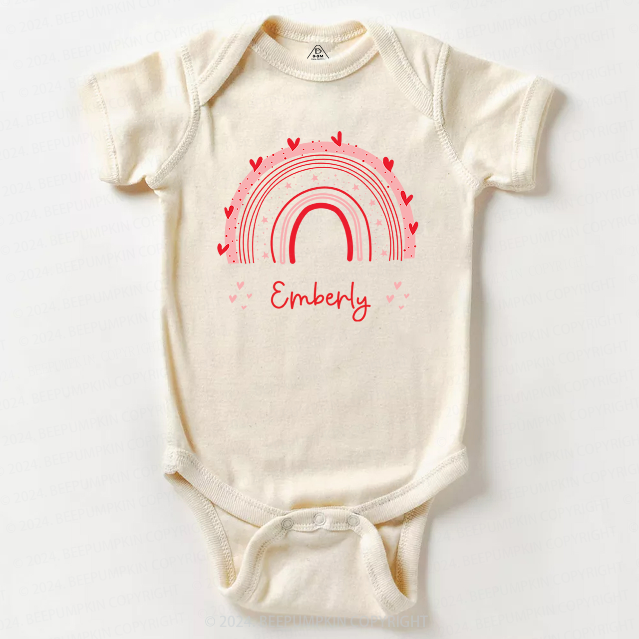 Cute Rainbow Valentine Baby Bodysuit
