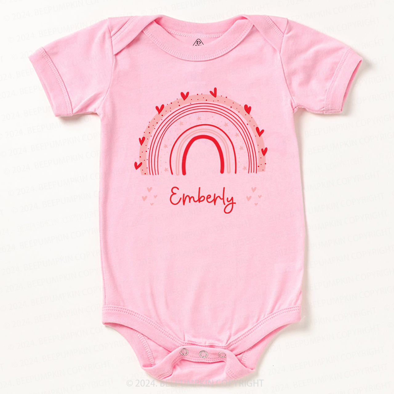 Cute Rainbow Valentine Baby Bodysuit