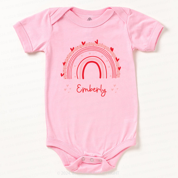Cute Rainbow Valentine Baby Bodysuit