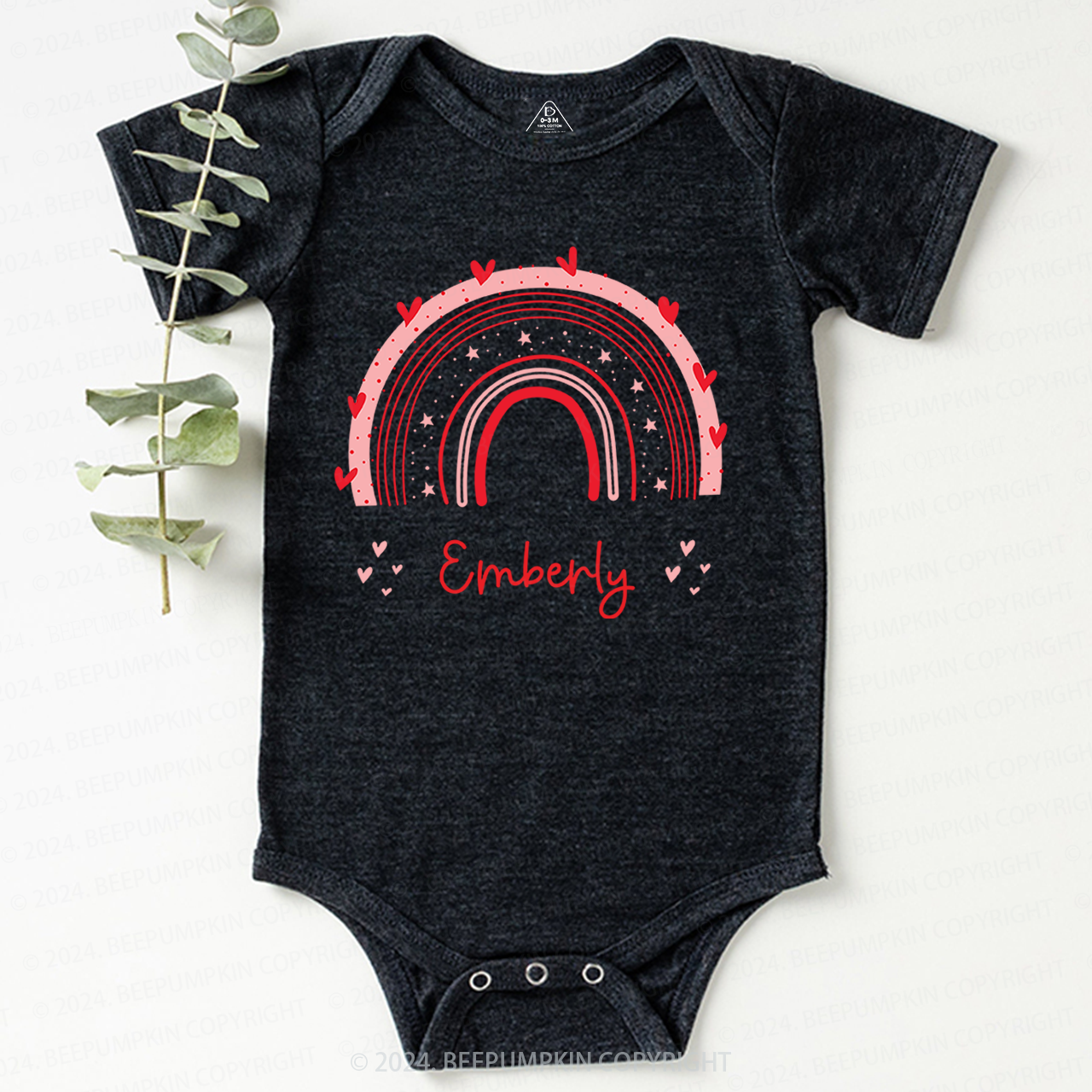 Cute Rainbow Valentine Baby Bodysuit