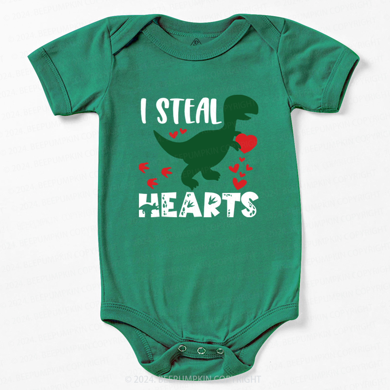 I Steal Hearts Dinosaur Valentine Bodysuit For Baby