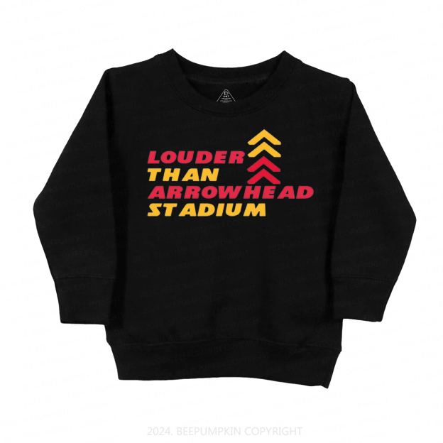 Louder Than Arrowhead Stadium Kids Sweatshirt