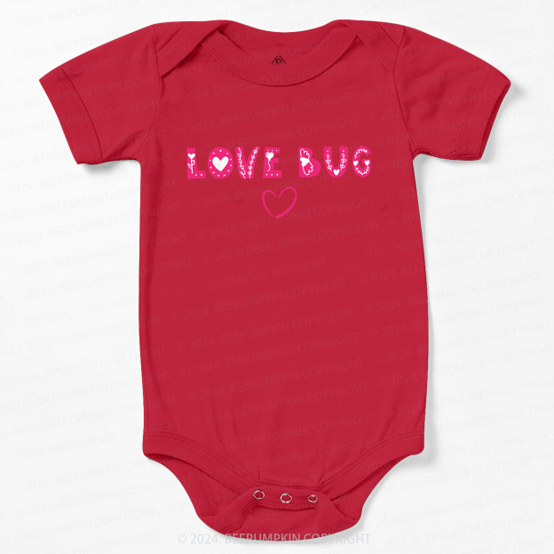 Love Bug Cute Happy Valentines Day Bodysuit For Baby