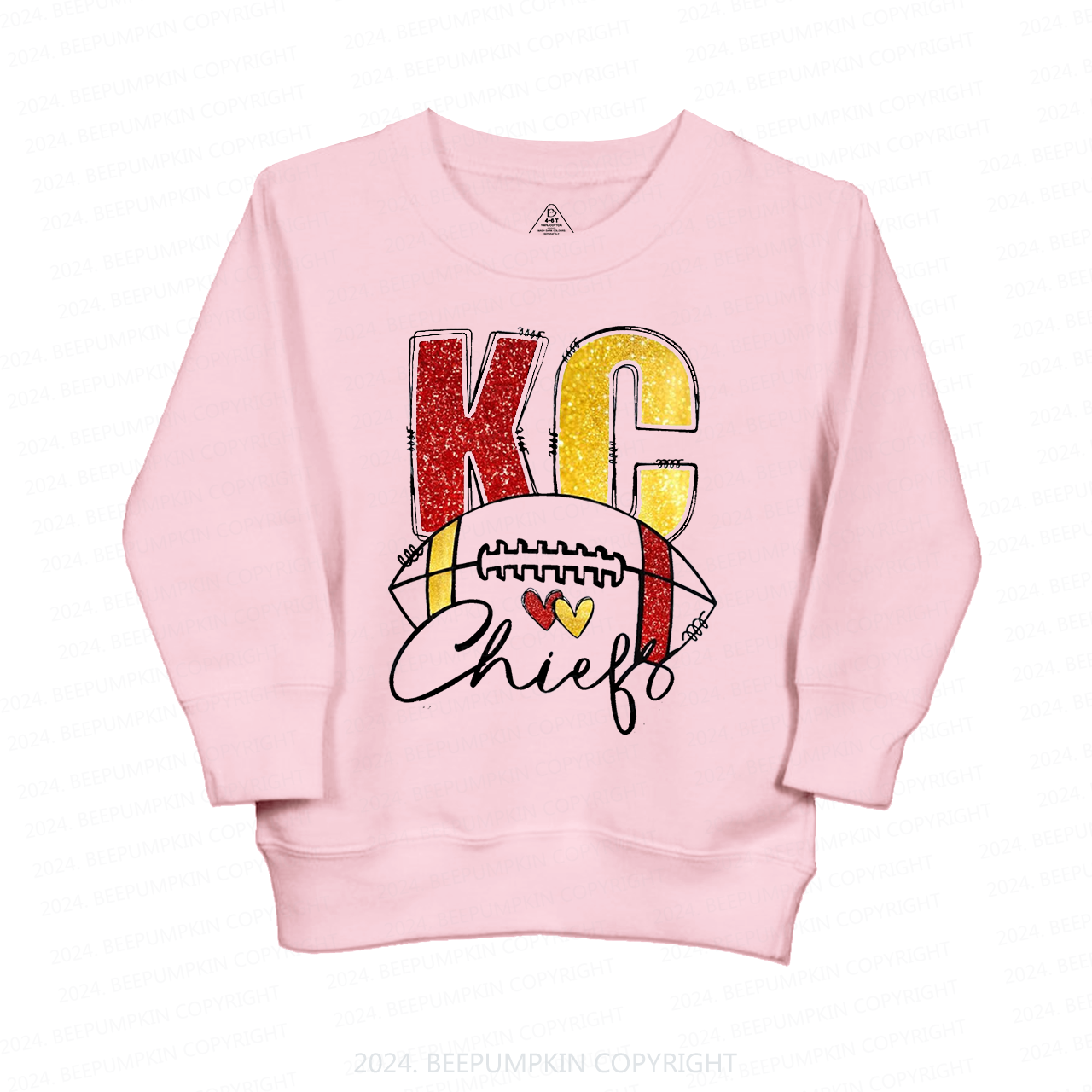 KC Football Glitter Kids Sweatshirt