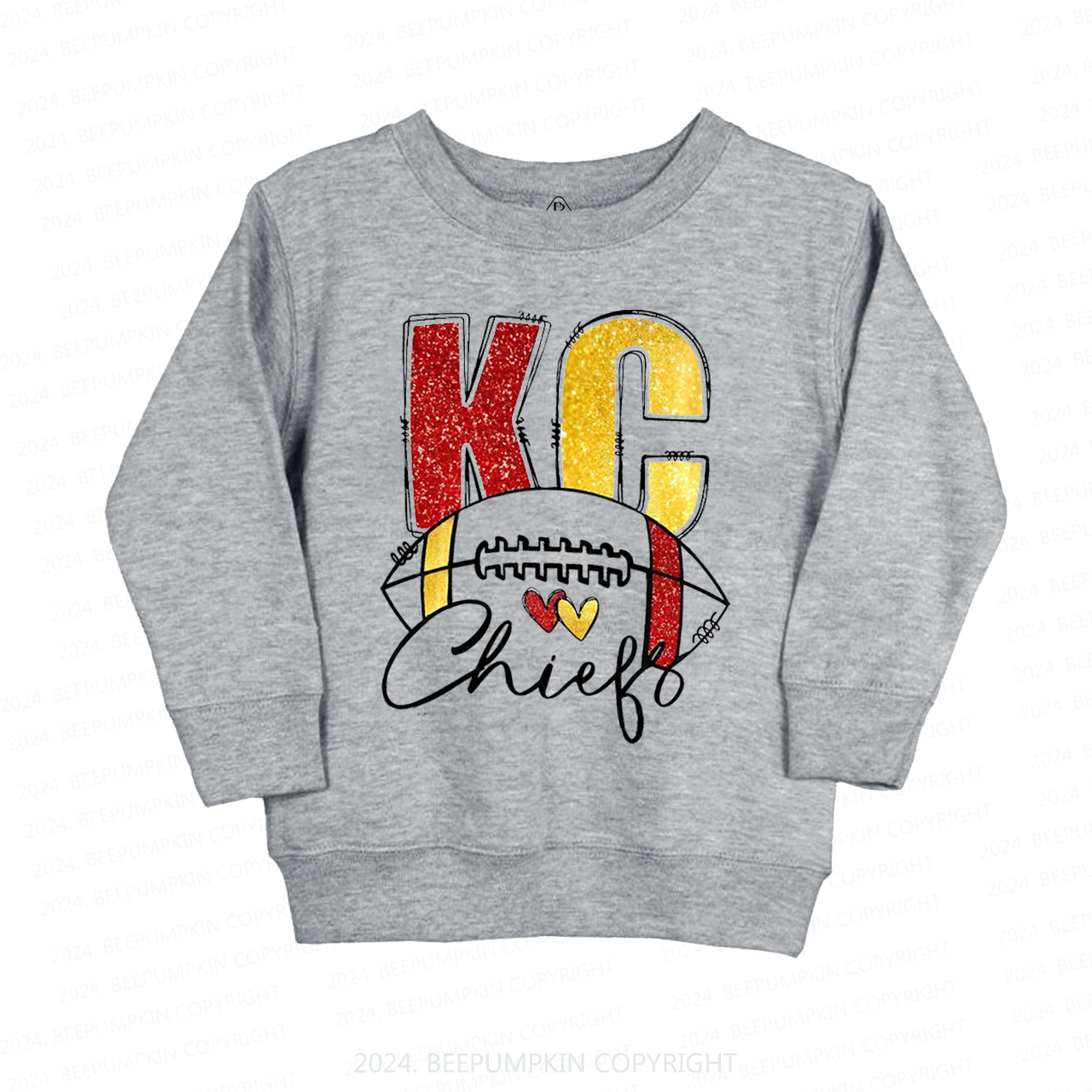 KC Football Glitter Kids Sweatshirt