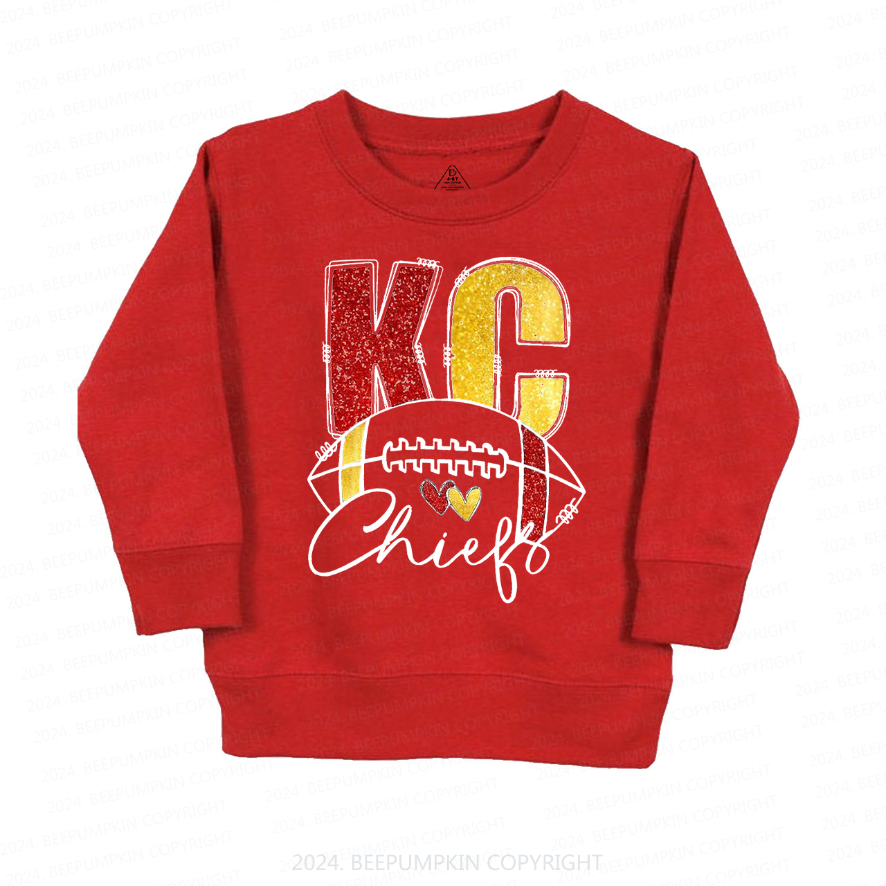 KC Football Glitter Kids Sweatshirt