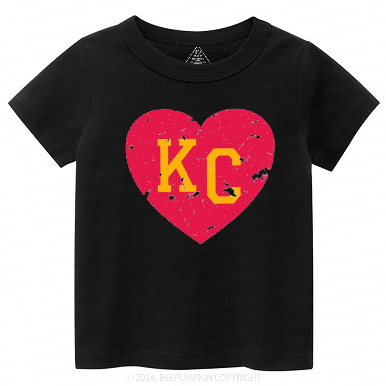 Color Love KC Football Toddler&Kids Tees Beepumpkin 